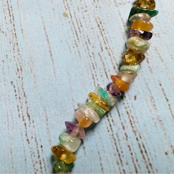 Genuine Stone Chip Polished Necklace 23 In - Picture 2 of 3